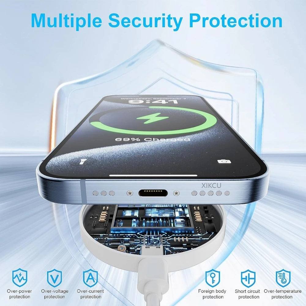 Magnetic Wireless Charger Desktop Pad for Magsafe Iphone 17 16 15 14 13 Pro Max Samsung Type C Magnet Fast Charging Phone Stand