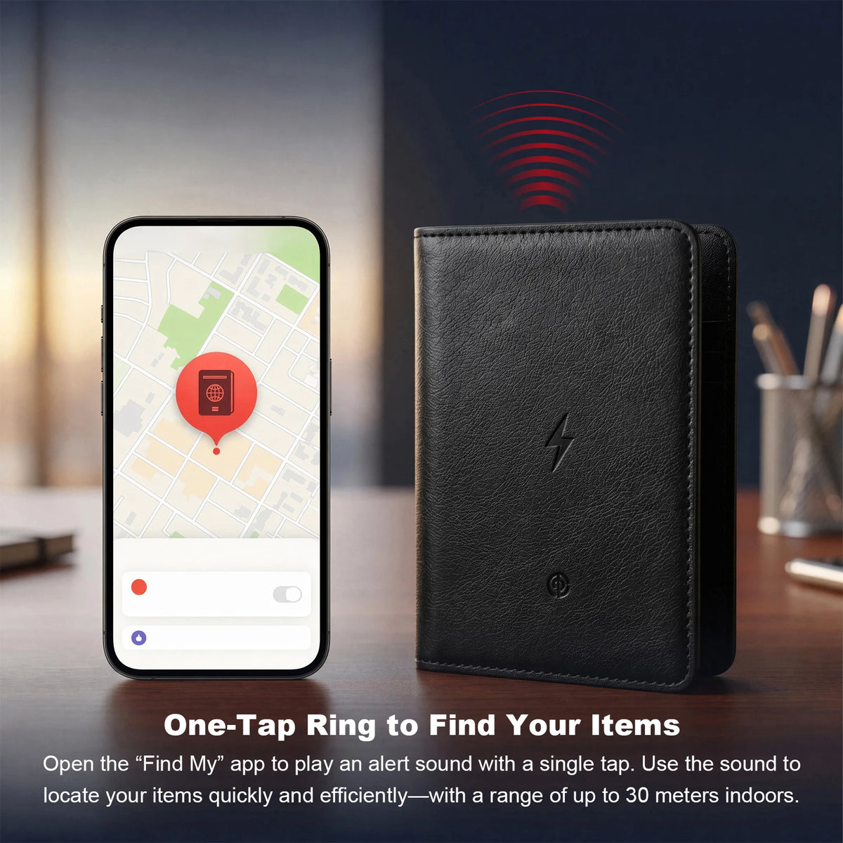 Smart Tracking Wallet Anti-Lost GPS Location Passport Holder Wireless Charge PU Leather Multi-Slot Card Wallets for IOS Find My