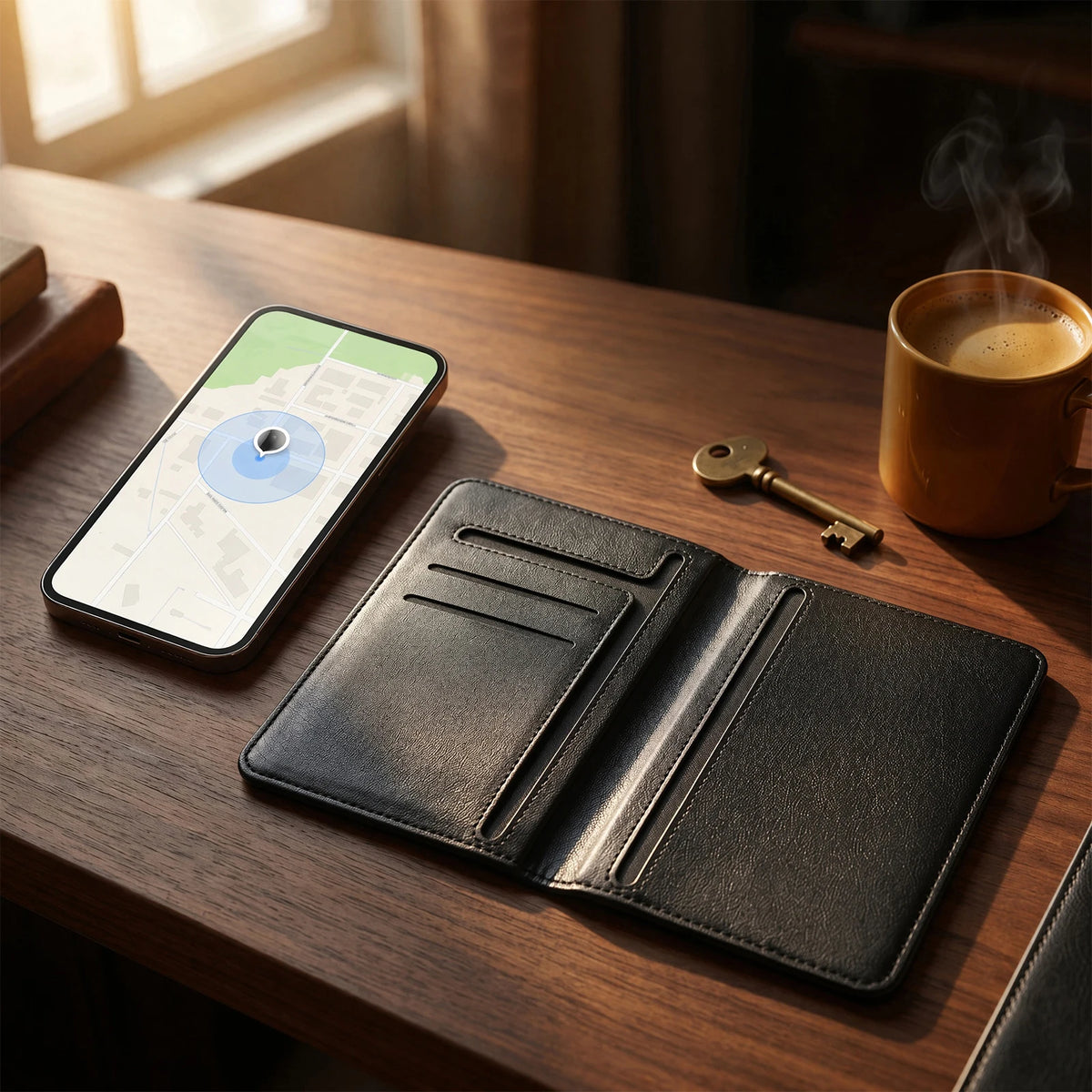 Smart Tracking Wallet Anti-Lost GPS Location Passport Holder Wireless Charge PU Leather Multi-Slot Card Wallets for IOS Find My