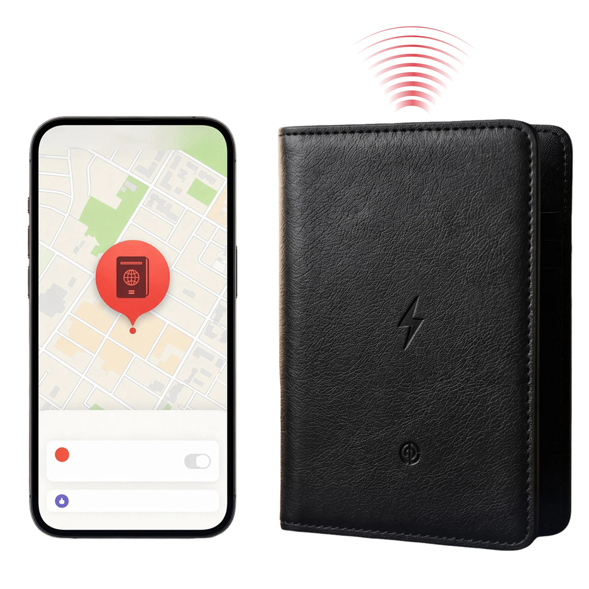 Smart Tracking Wallet Anti-Lost GPS Location Passport Holder Wireless Charge PU Leather Multi-Slot Card Wallets for IOS Find My